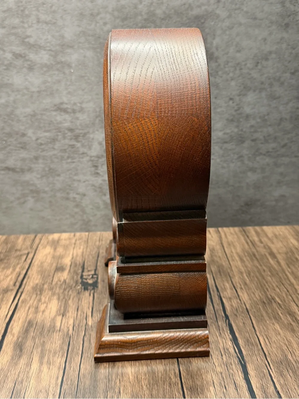 Seiko Brown Wood Carved Mantel Clock with Roman Dial